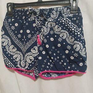 Japna Kids Girls Elastic Waist Shorts Size 10  Blue pink White Boho